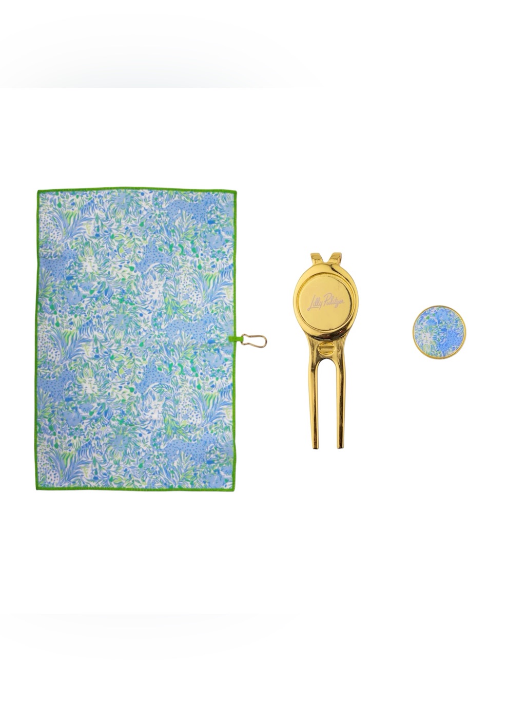Lilly Pulitzer Golf Divot Tool  Ball Marker Set With Golf Towel Dandy Lions